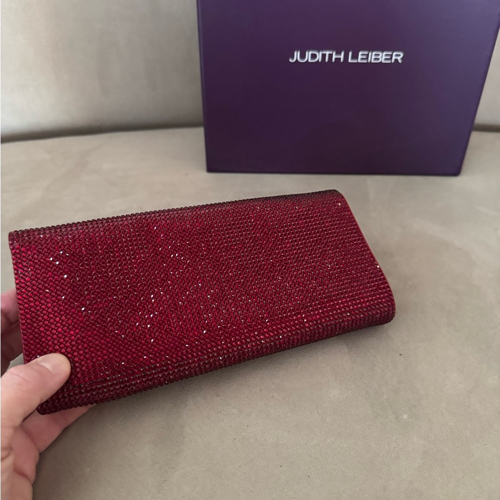Judith Leiber Red Crystal Evening Clutch Purse